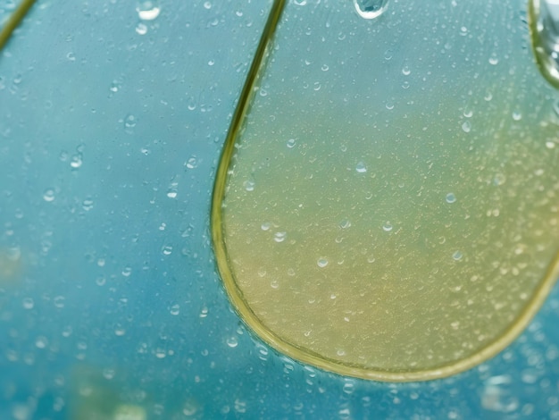 雨の水滴の汚れがあるクローズアップの彩色のガラスの抽象的な背景画像