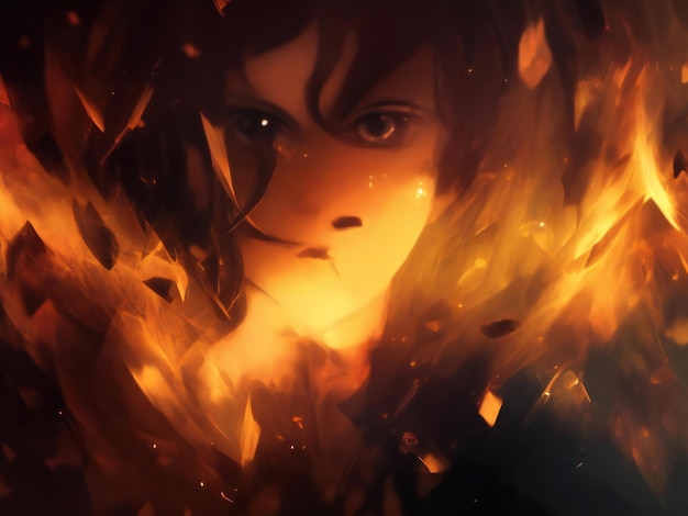 Anime Girl With Horns And Fire Surrounds Background, Demon Anime Picture  Background Image And Wallpaper for Free Download