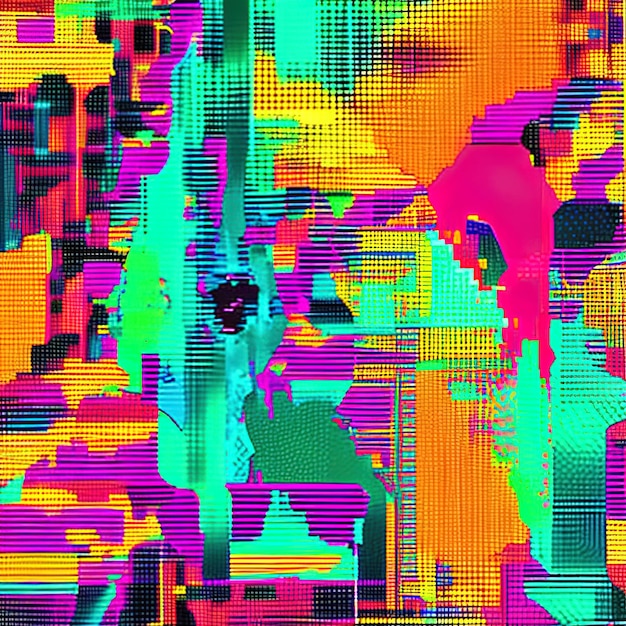 Abstract background inspired by digital glitch effect and pixels