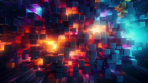 abstract background inspired by pixel art