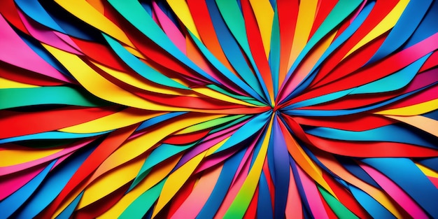 Abstract background of intertwined colored silk or paper ribbons Colorful illustration Generative AI