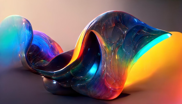 虹色の流体旋回デザインの抽象的な背景