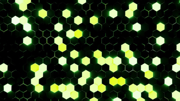 Abstract background of light hexagon. 3d rendering. Premium Photo