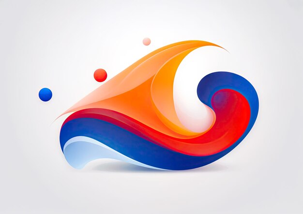 Photo abstract background logo with blue red and orange elements illustration logo