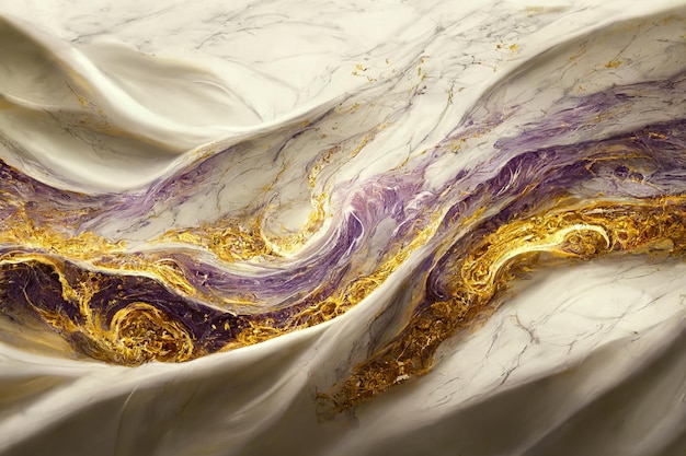 Abstract background Luxury marble with purple and gold paint
