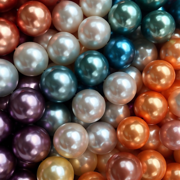 Abstract background Macro of colourful pearls AI generated content