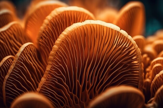 Abstract background macro image of mushroom sajor caju mushroom generative ai