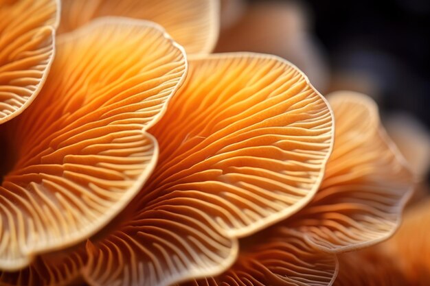 Photo abstract background macro image of sajor caju mushroom