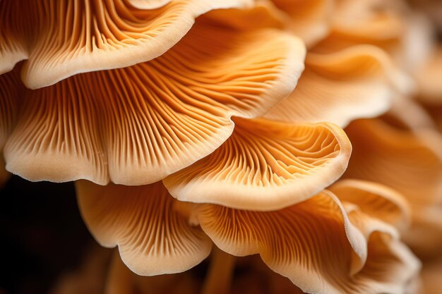 Photo abstract background macro image of sajor caju mushroom