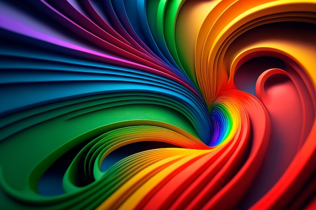 Abstract background made from color wig Abstract twirling rainbow colors