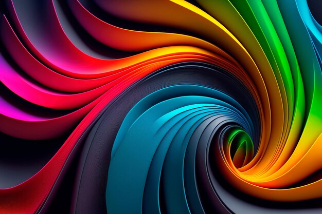 Abstract background made from color wig Abstract twirling rainbow colors