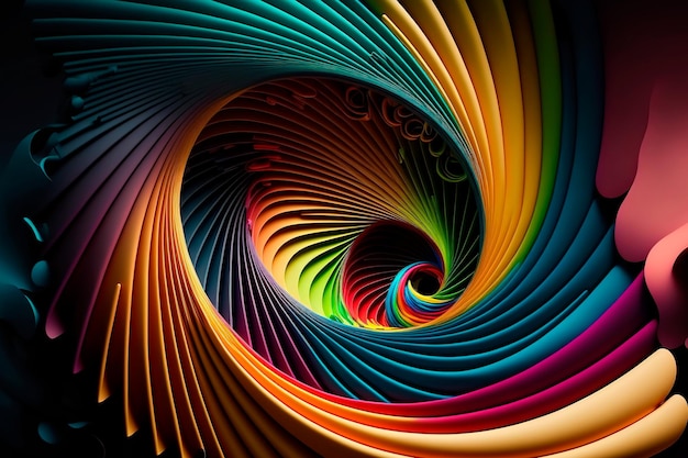 Abstract background made from color wig Abstract twirling rainbow colors