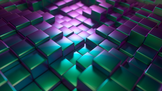 Abstract background of metal glossy cubes