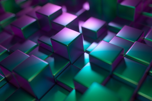 금속 광택 큐브의 추상 배경