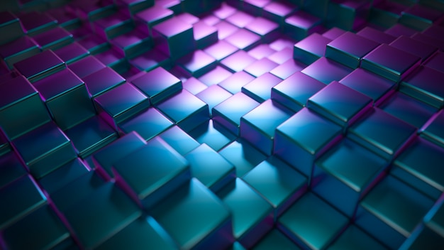 Abstract background of metal glossy cubes