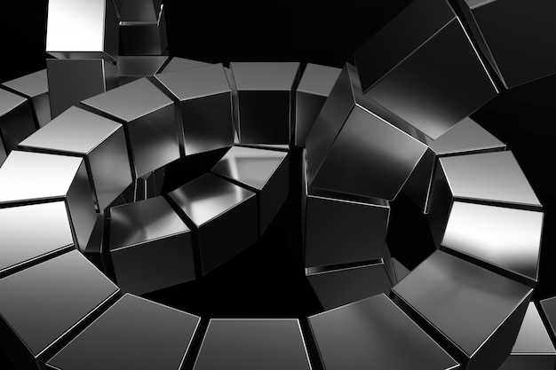 Abstract background of metal shapes