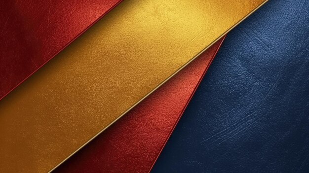 Photo the abstract background of metal texture with empty space in navy blue golden yellow and deep red colors exuberant 3d illustration