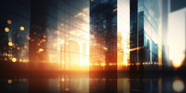 Photo abstract background of modern office building exterior in business district