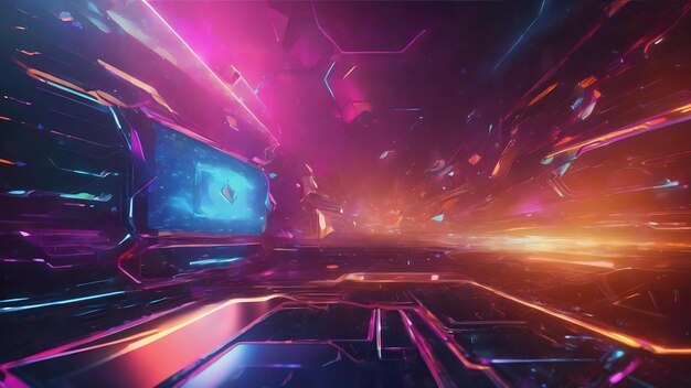 Abstract background of modern technology futuristic gaming social media banner template 3d