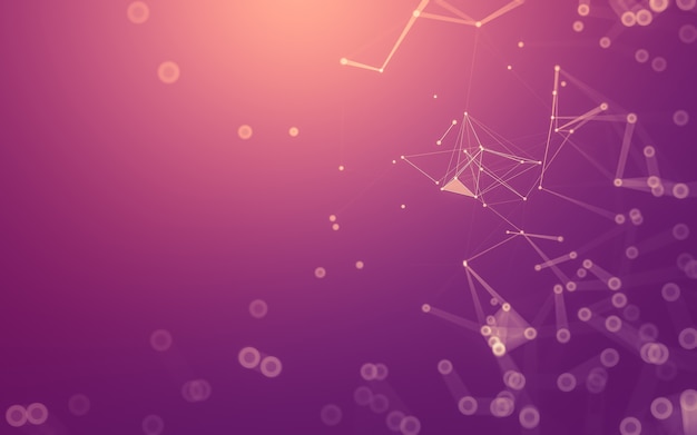 Abstract background. Molecules technology with polygonal shapes, connecting dots and lines. Connection structure. Big data visualization.