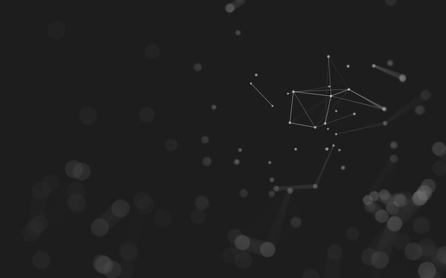 Abstract background. Molecules technology with polygonal shapes, connecting dots and lines. Connection structure. Big data visualization.