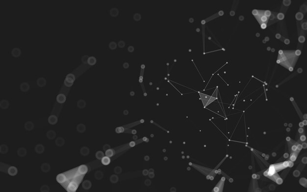 Sfondo astratto. tecnologia delle molecole con forme poligonali, punti e linee di collegamento. struttura di connessione.