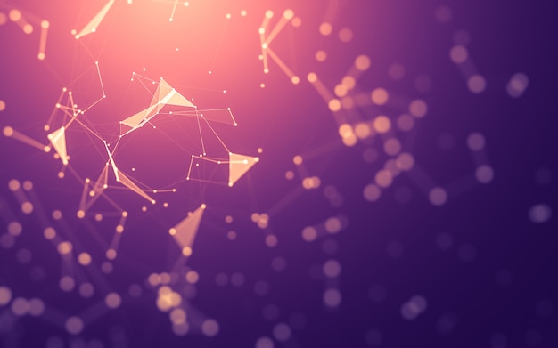 Abstract background. molecules technology with polygonal shapes, connecting dots and lines