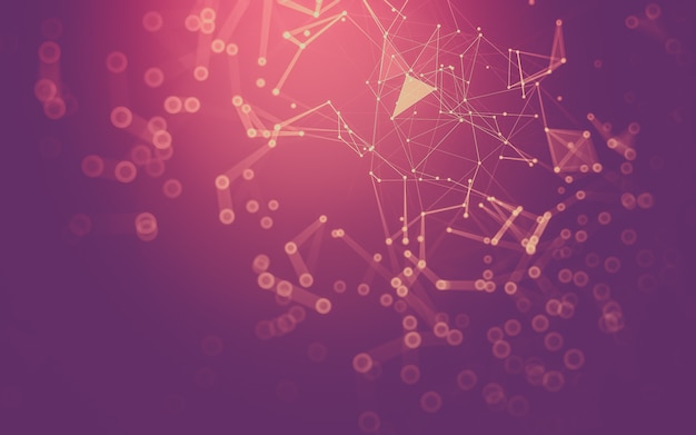 Abstract background. Molecules technology with polygonal shapes, connecting dots and lines