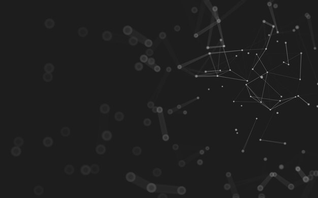 Sfondo astratto. tecnologia delle molecole con forme poligonali, punti e linee di collegamento.