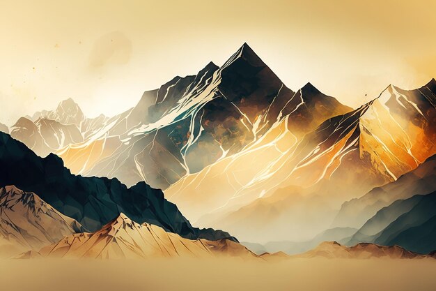 Abstract background of mountainsBeautiful print for your decor and design Generative ai