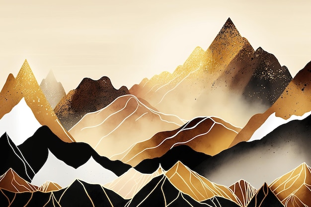 산의 추상 배경장식과 디자인을 위한 아름다운 인쇄 Generative ai