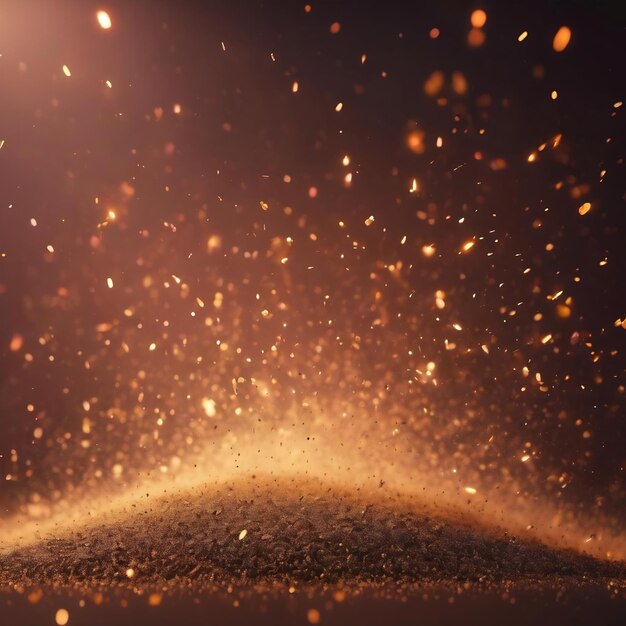Foto sfondo astratto di particelle di polvere in movimento luce incidente con abbagliamento lucentezza casuale e lucentezza di colore