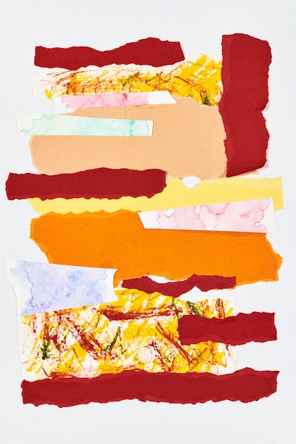 추상적인 배경 여러 가지 빛깔의 아트 콜라주 인쇄 초대 카드 엽서를 위한 창의적인 패턴 디자인 포스터 다채로운 벽지 빨간색 노란색 흰색 색상
