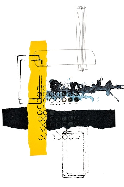 abstract background multicolor art collage creative pattern design for print invitation card postcard drawing poster colorful wallpaper yellow white black contrasting colors