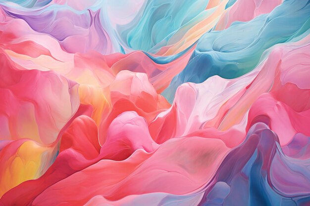 Photo abstract background of multicolored acrylic paint in the form of waves