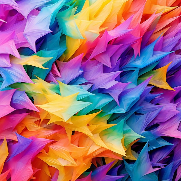 Abstract background of multicolored origami crumpled paper