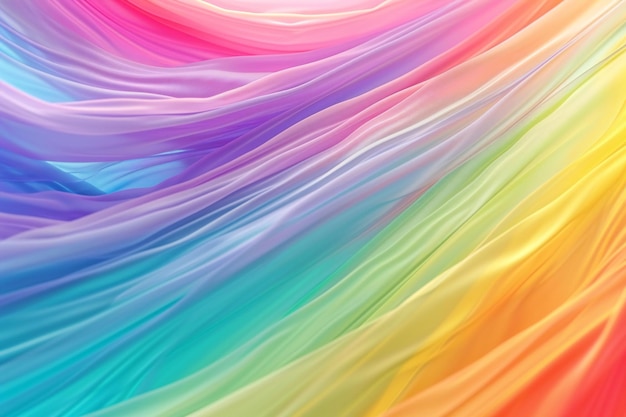Photo abstract background of multicolored silk or satin with waves