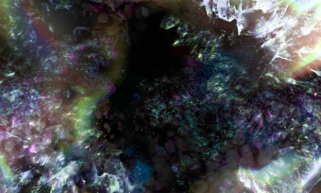 Abstract background of natural mineral - green and purple fluorite crystals.