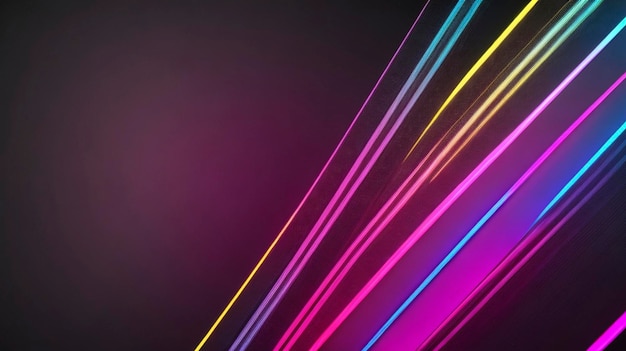 Photo abstract background neon stripes glowing lines in the dark