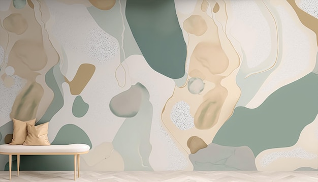 抽象的な背景、ニュートラル トーン、海の泡と砂の色。 AI生成