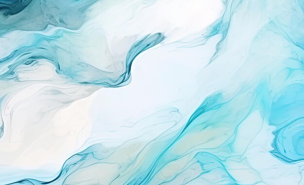 Фото Абстрактный фон синих и белых акриловых красок в воде жидкая текстура мрамора