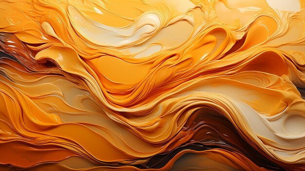 Abstract background of orange and yellow liquid with some smooth lines in it 3d render