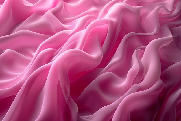 분홍색 실크 또는 사틴의 추상적인 배경 장식 드레퍼리 실키 패턴 3d 렌더 일러스트레이션