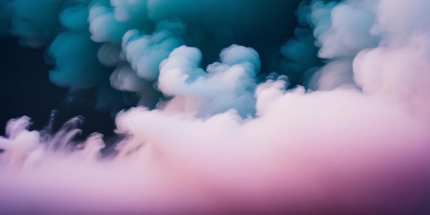 Photo abstract background pink smoke on a dark blue background