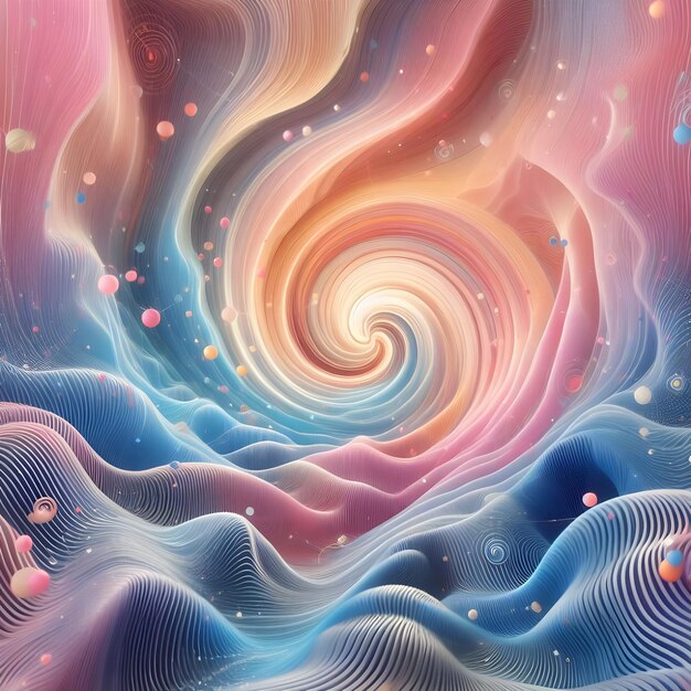 Abstract background Psychedelic fractal image of wavy flowing energy and colors