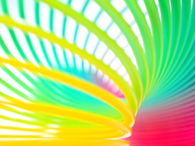 Photo abstract background of rainbow spiral spring