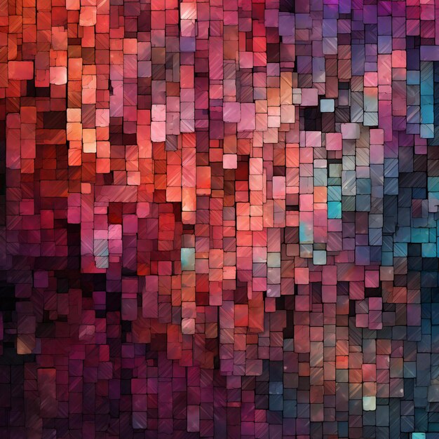 Abstract background of red and blue cubes