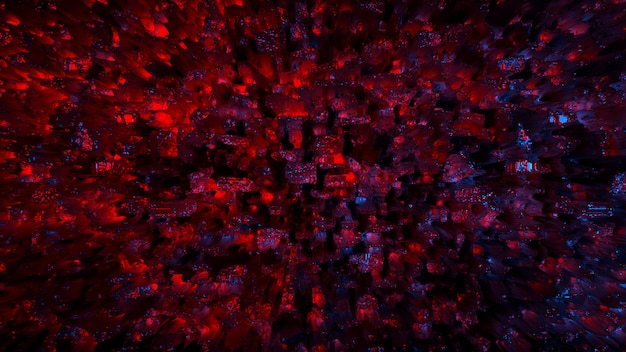 Photo abstract background red blue futuristic noise block