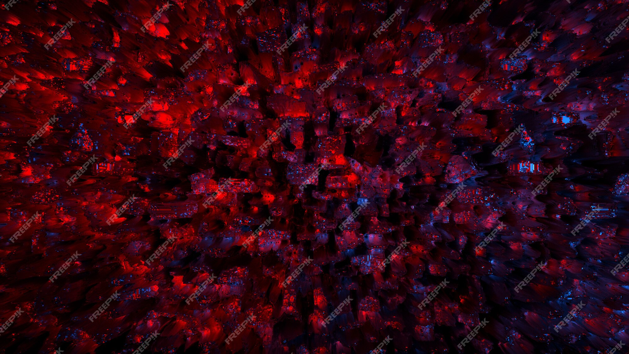 Premium Photo | Abstract background red blue futuristic noise block