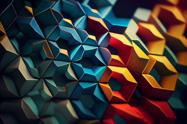 Abstract background of red and blue geometric shapesgenerative ai